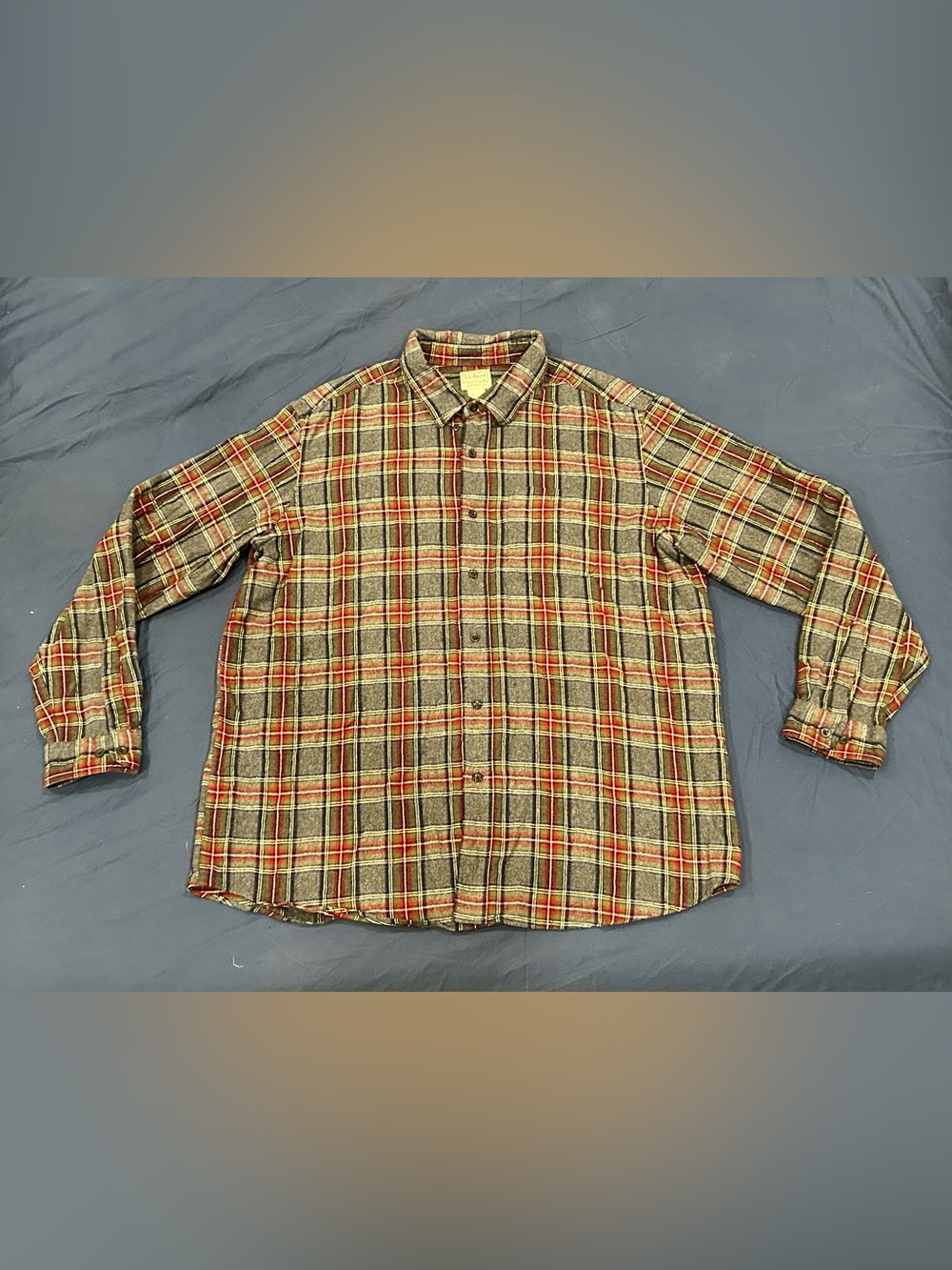 L.L.BEAN XL Reg Trad. Fit Flannel Shirt Scotch Plaid -100% cotton-228061